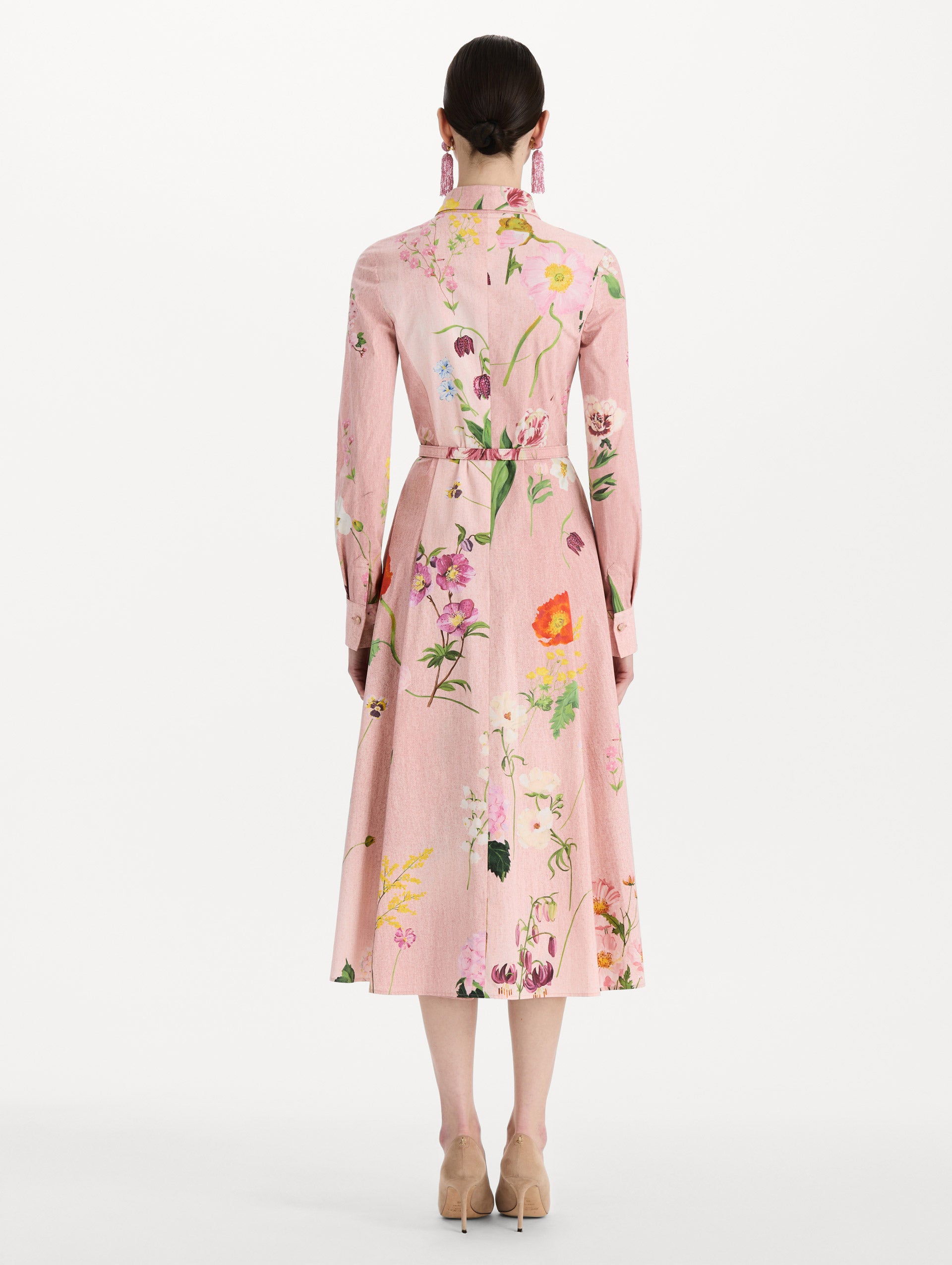Mixed Botanical Cotton Poplin Collared Dress 14