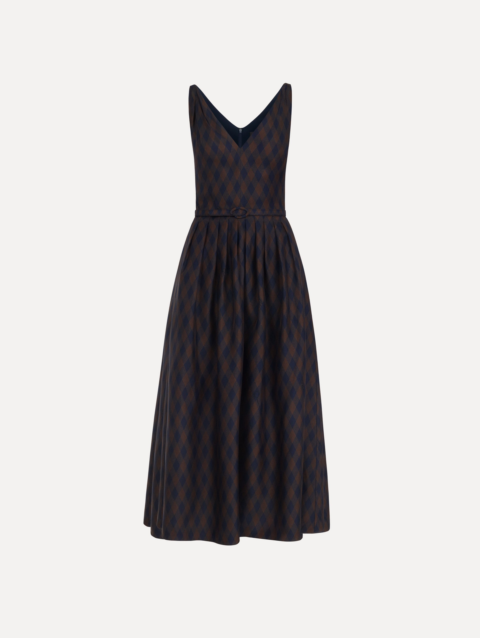 Argyle Silk Twill Dress