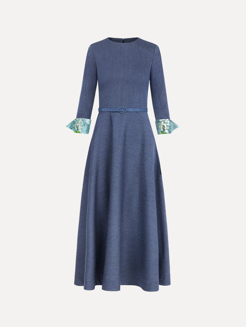 Peony Cuff Wool Dress