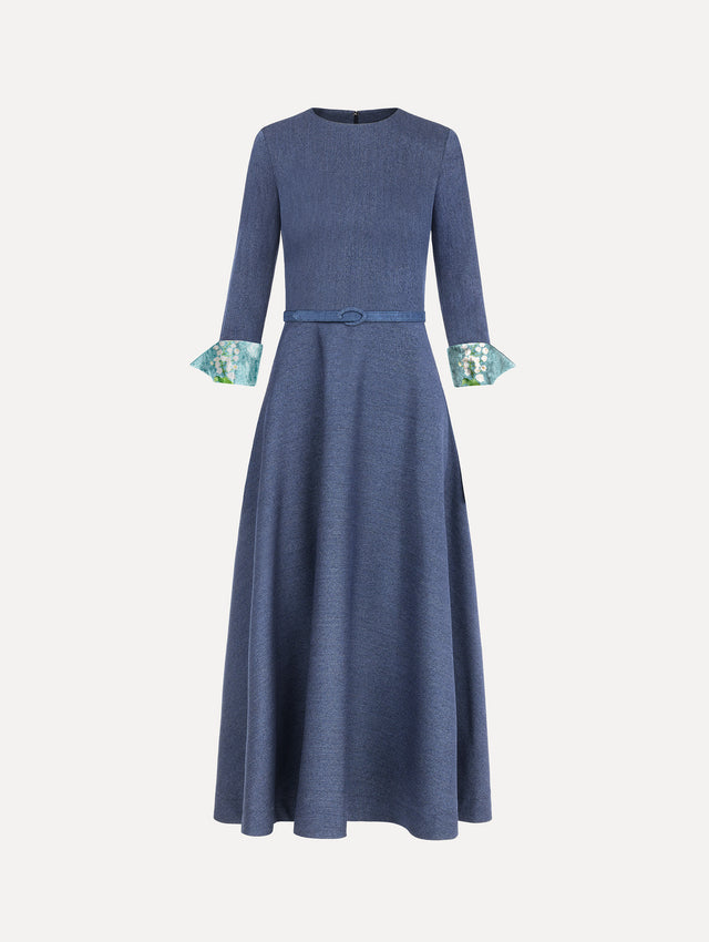 Peony Cuff Wool Dress