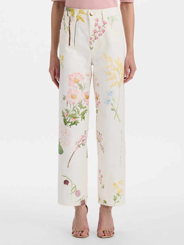 Faded Mixed Botanical Denim Pant