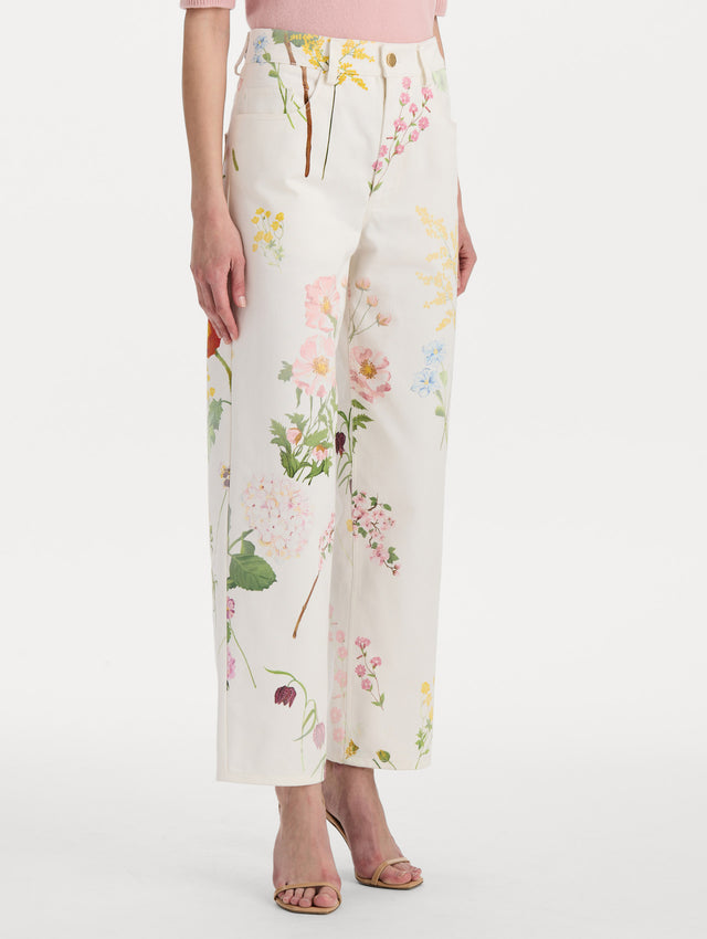 Faded Mixed Botanical Denim Pant