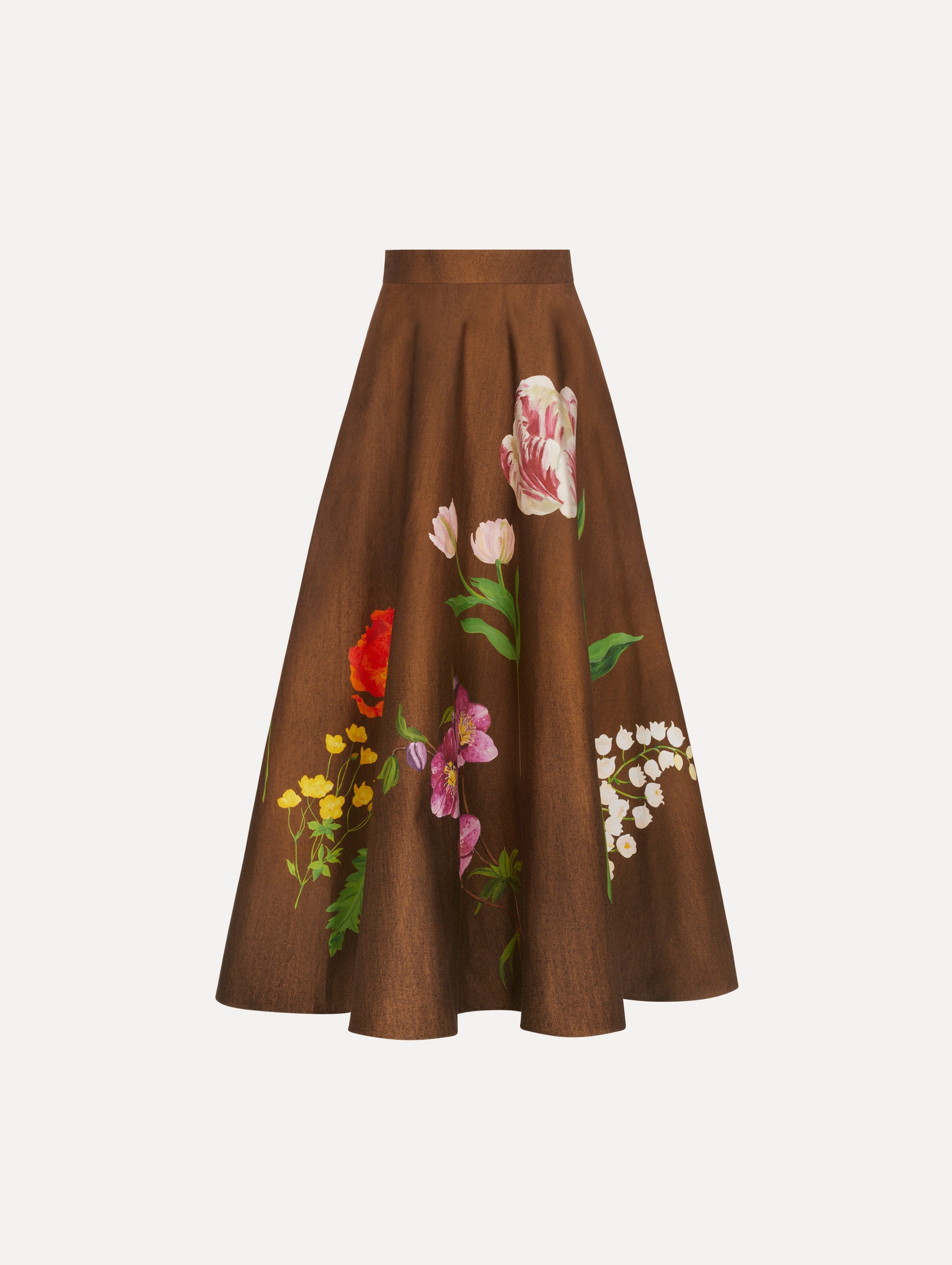 Mixed Botanical Midi Skirt