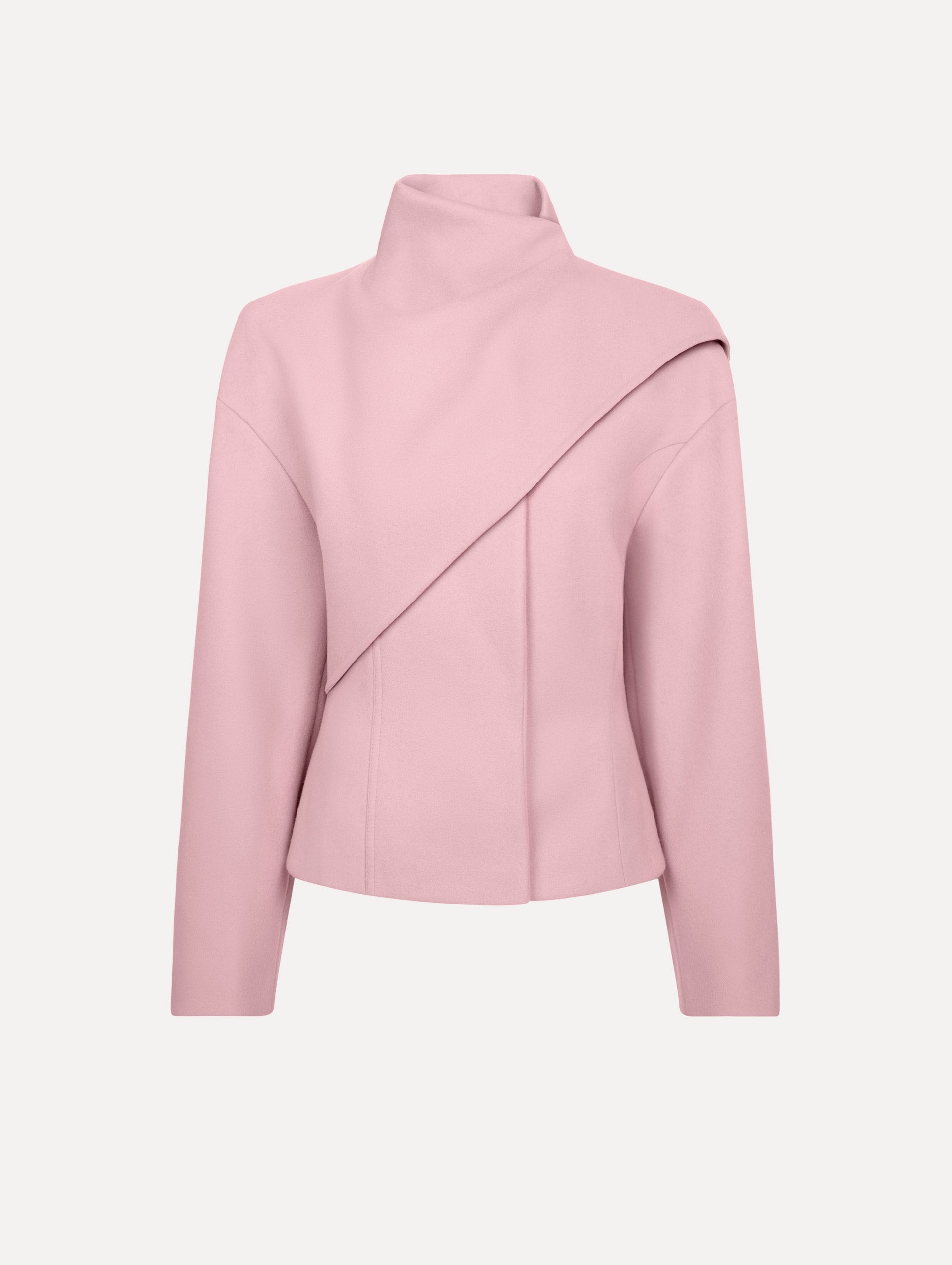 Drape-Detailed Wool Coat