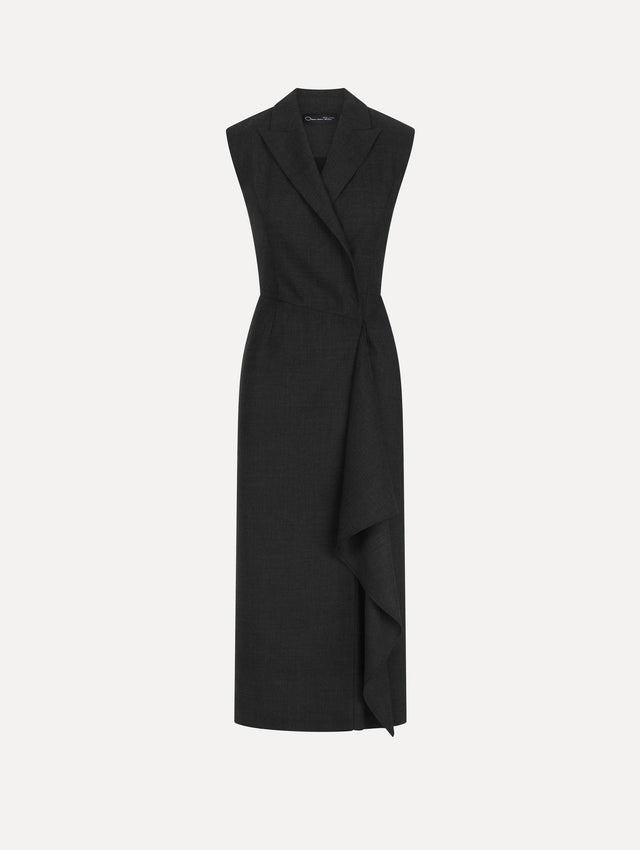 Draped-Detailed Wrap Dress