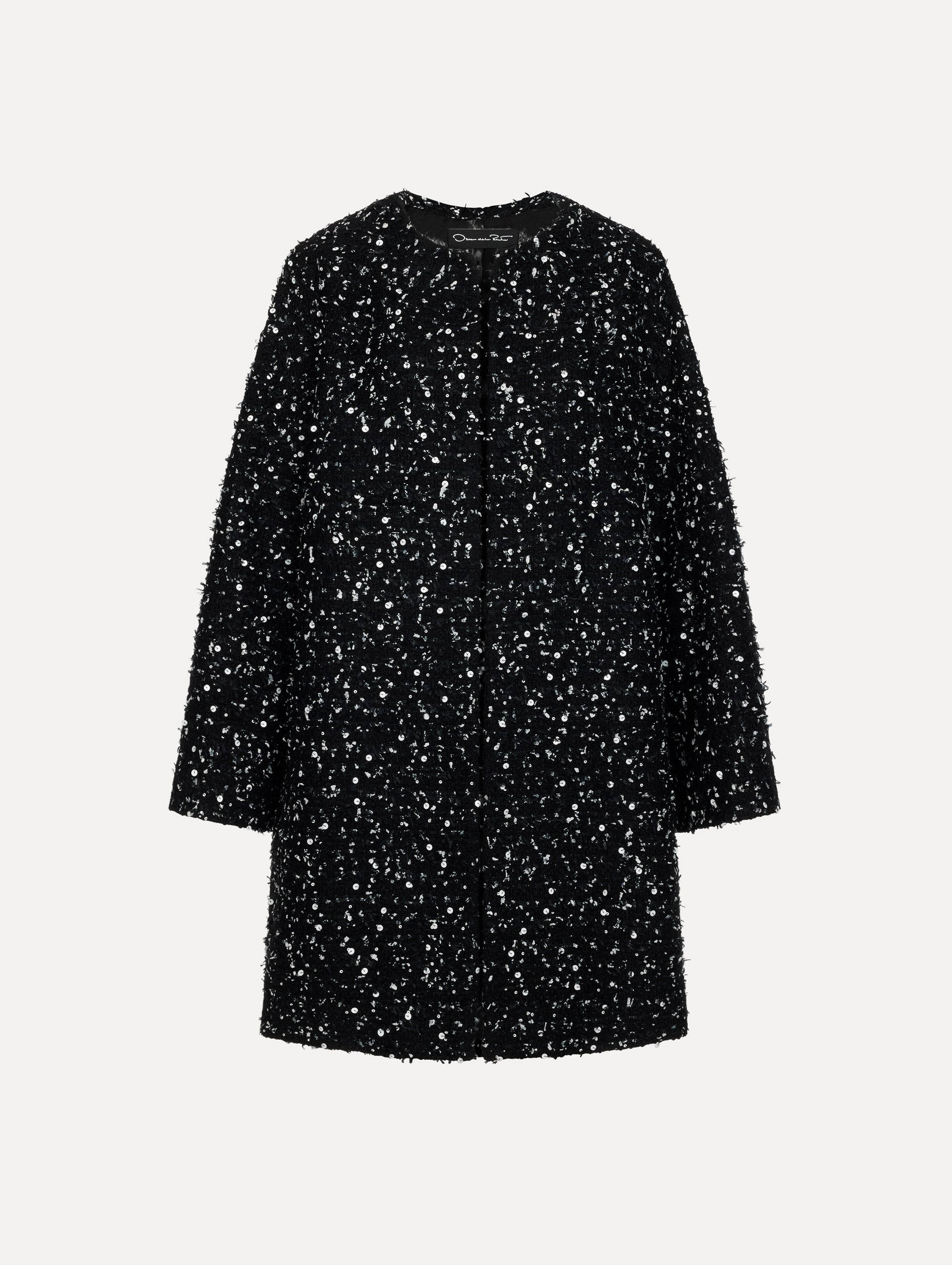 Sequin Ribbon Tweed Coat