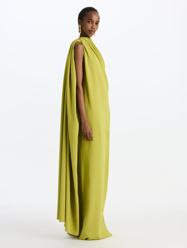 Draped Georgette Halter Caftan