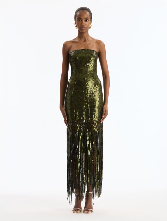 Sequin Fringe Cocktail Dress