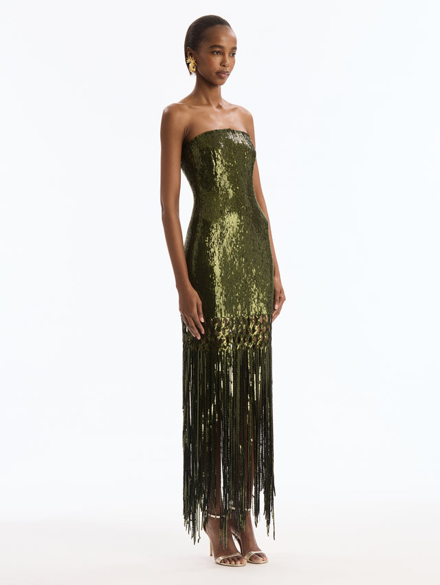 Sequin Fringe Cocktail Dress