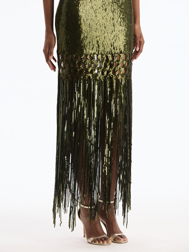 Sequin Fringe Cocktail Dress