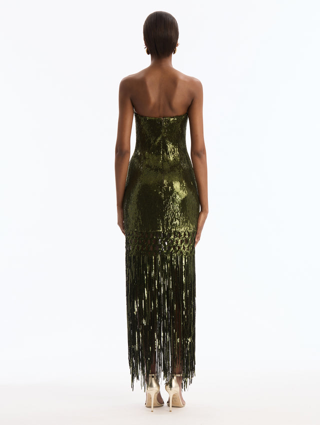 Sequin Fringe Cocktail Dress