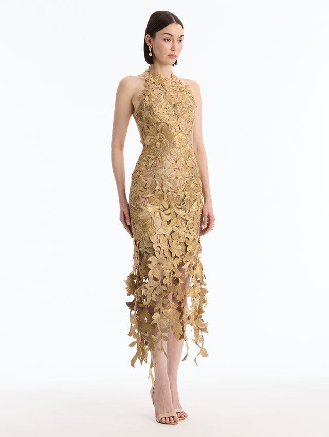 Corded Floral Cocktail Dress