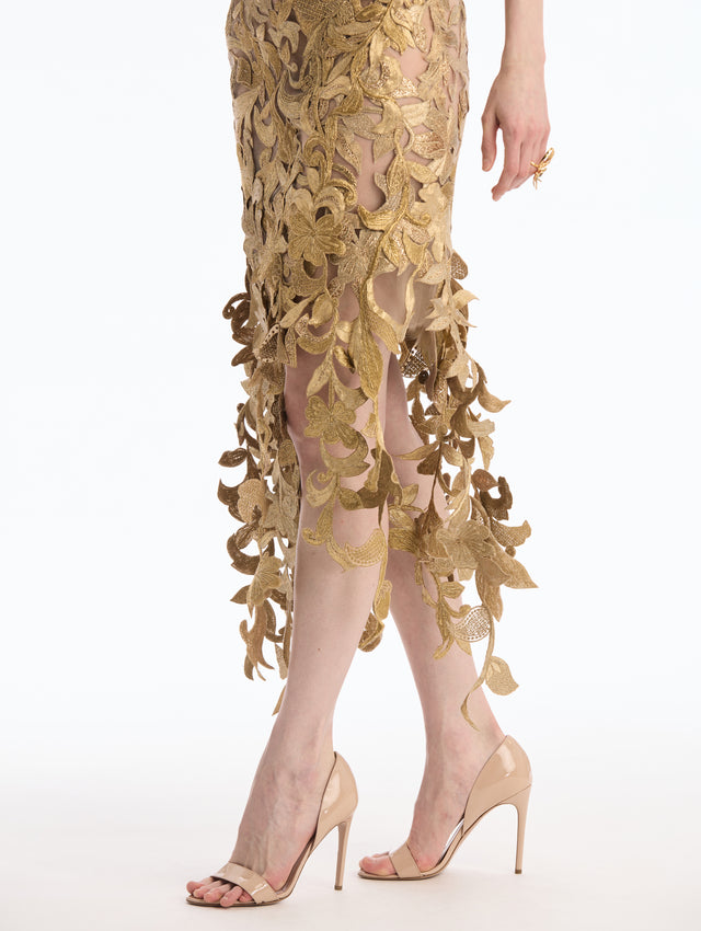 Corded Floral Cocktail Dress