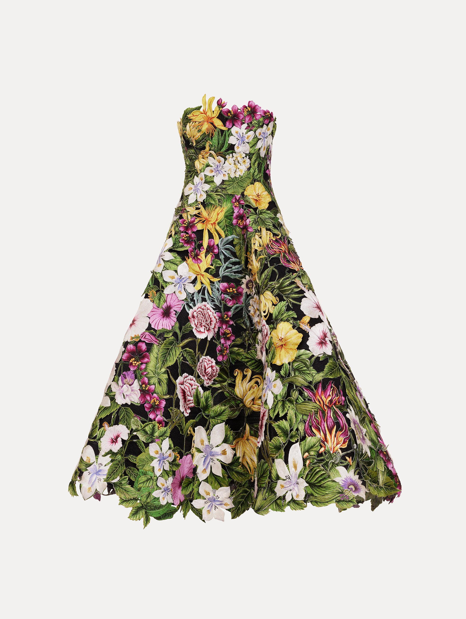 Dominican Mixed-Floral Guipure Gown