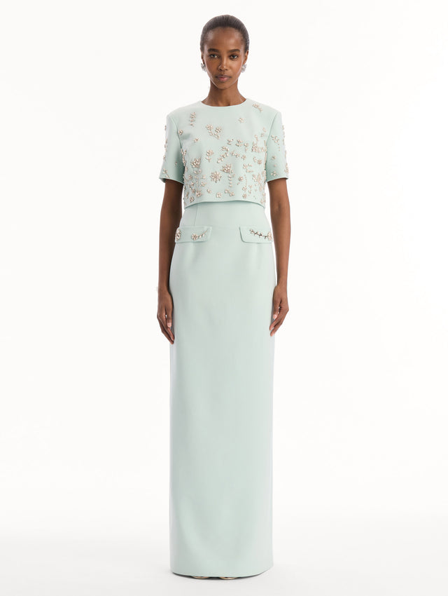 Crystal Floral Embroidered Gown