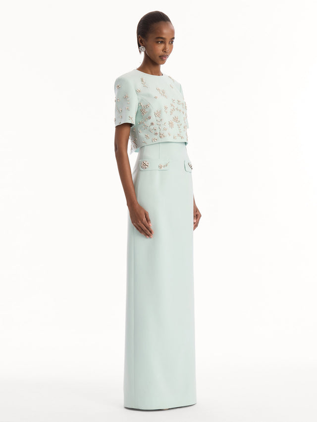 Crystal Floral Embroidered Gown