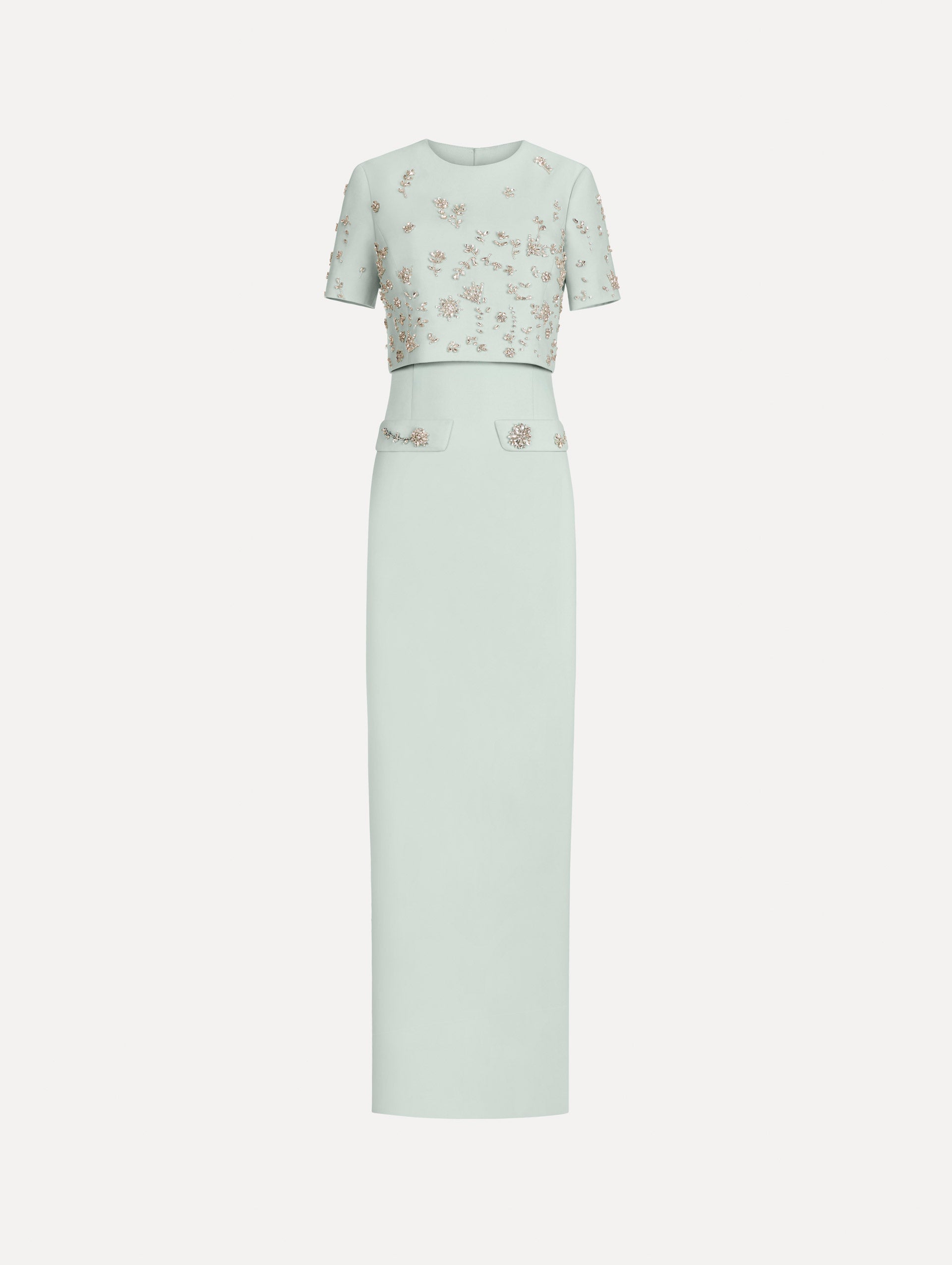 Crystal Floral Embroidered Gown