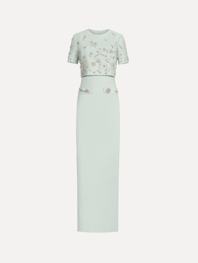 Crystal Floral Embroidered Gown