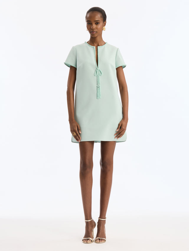 Beaded Bow-Detail Shift Dress