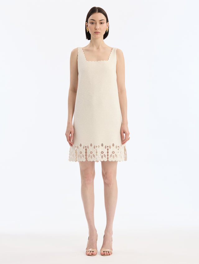 Embroidered Hem Shift Dress