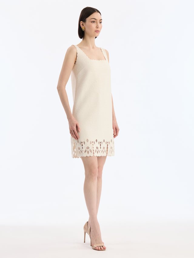 Embroidered Hem Shift Dress