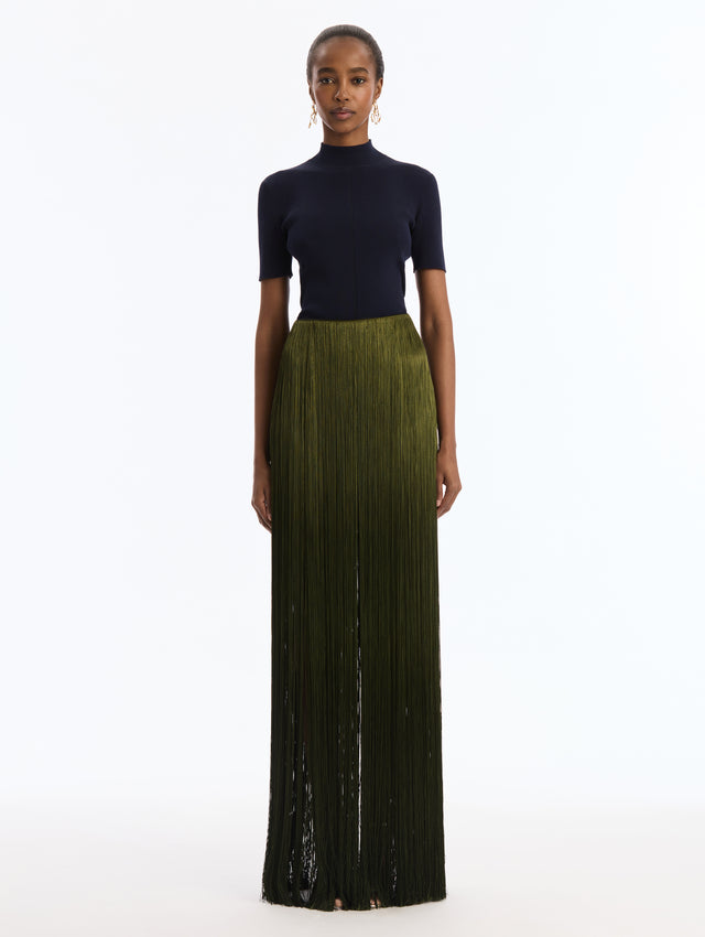 Ombré Silk Fringe Skirt