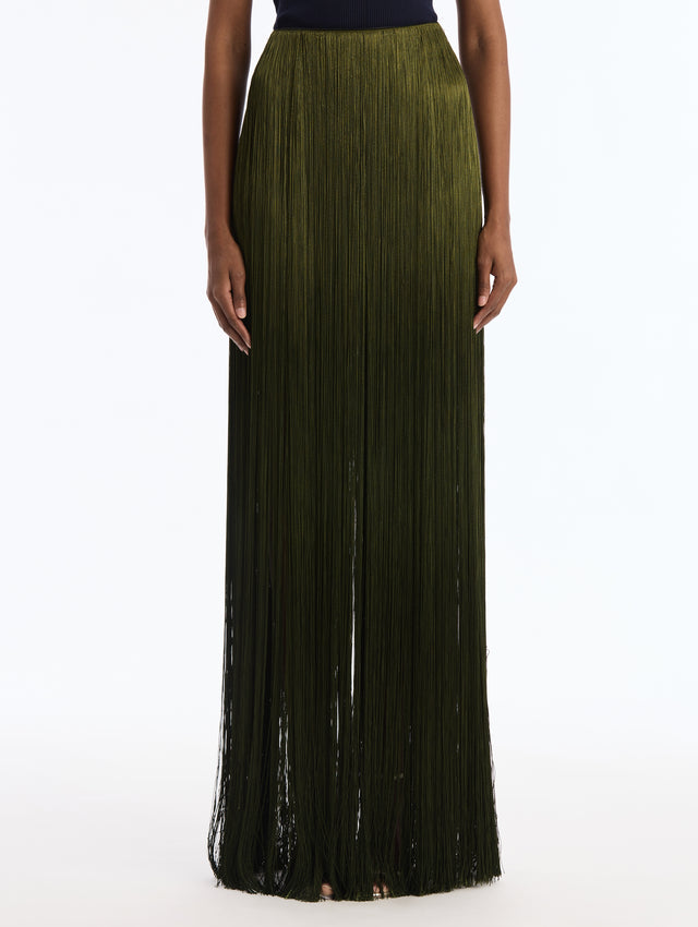 Ombré Silk Fringe Skirt