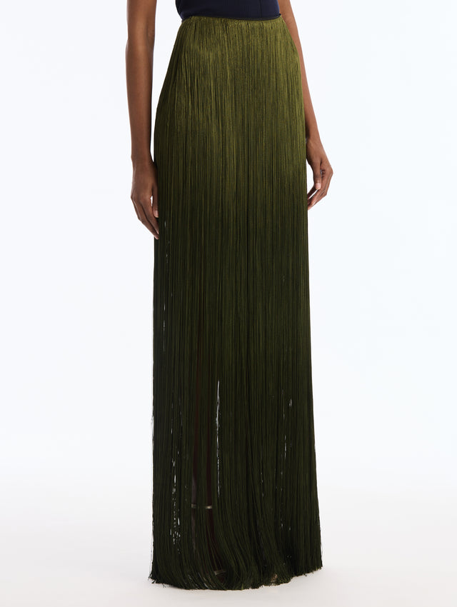 Ombré Silk Fringe Skirt