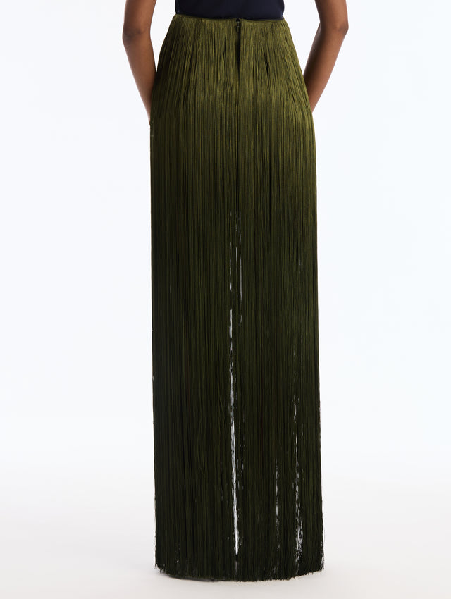 Ombré Silk Fringe Skirt