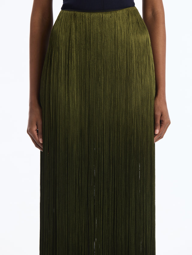 Ombré Silk Fringe Skirt