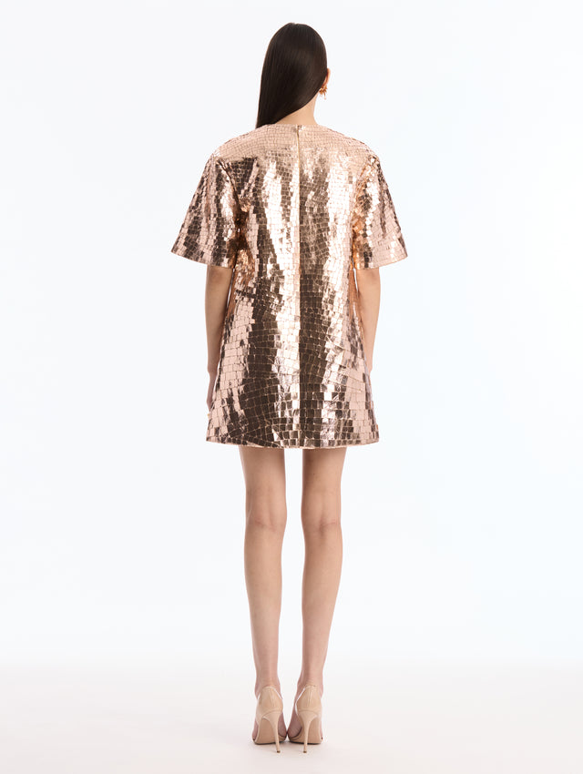 Foiled Shift Cocktail Dress