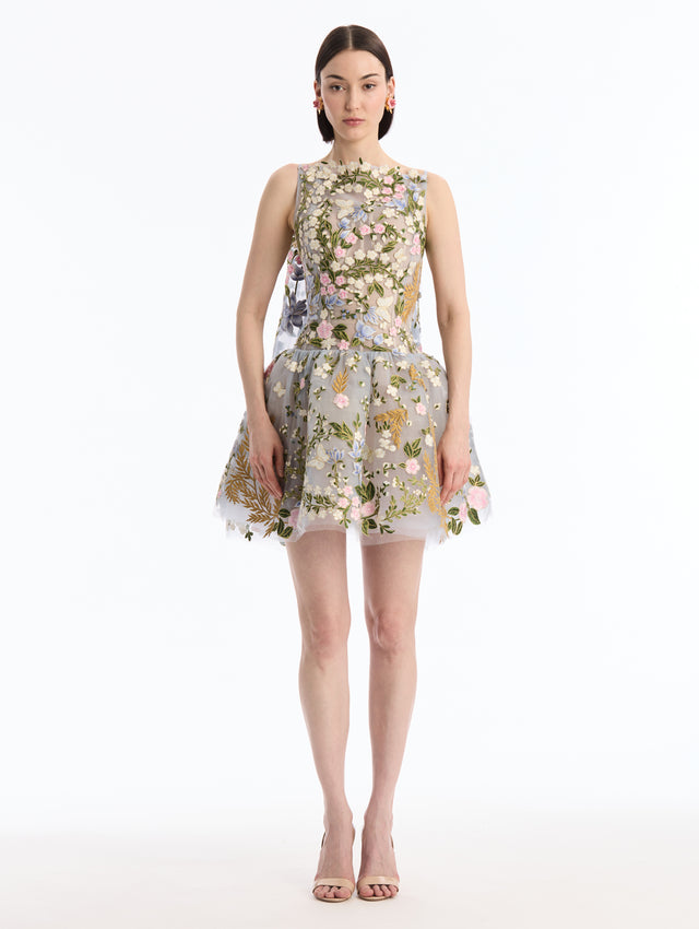Dominican Mixed-Floral Cocktail Dress