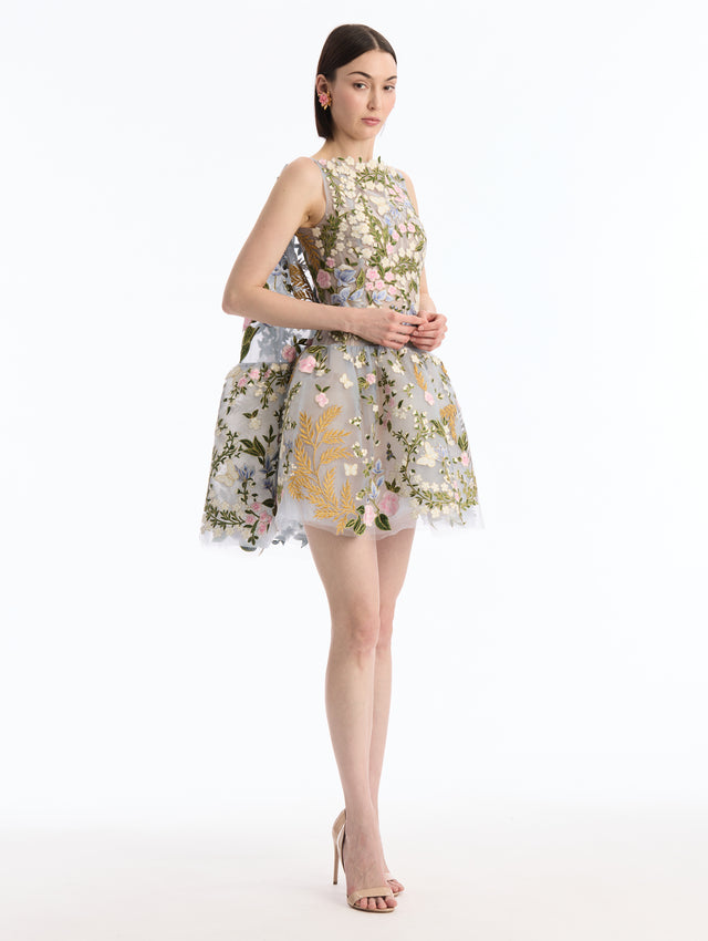 Dominican Mixed-Floral Cocktail Dress