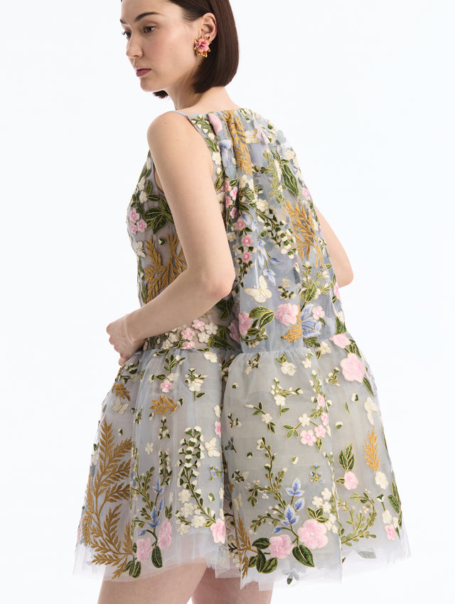 Dominican Mixed-Floral Cocktail Dress