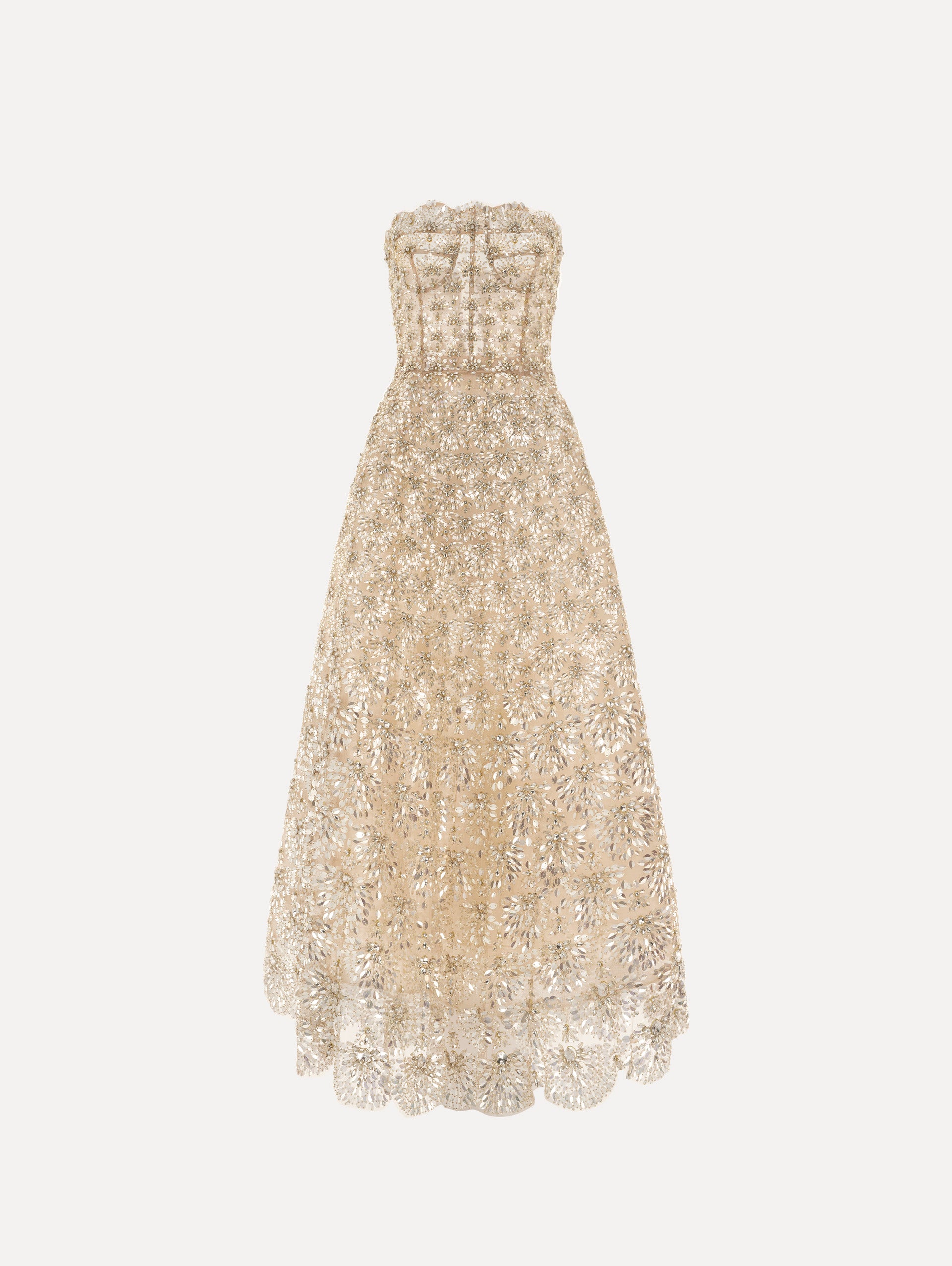Crystal & Glass Embroidered Gown