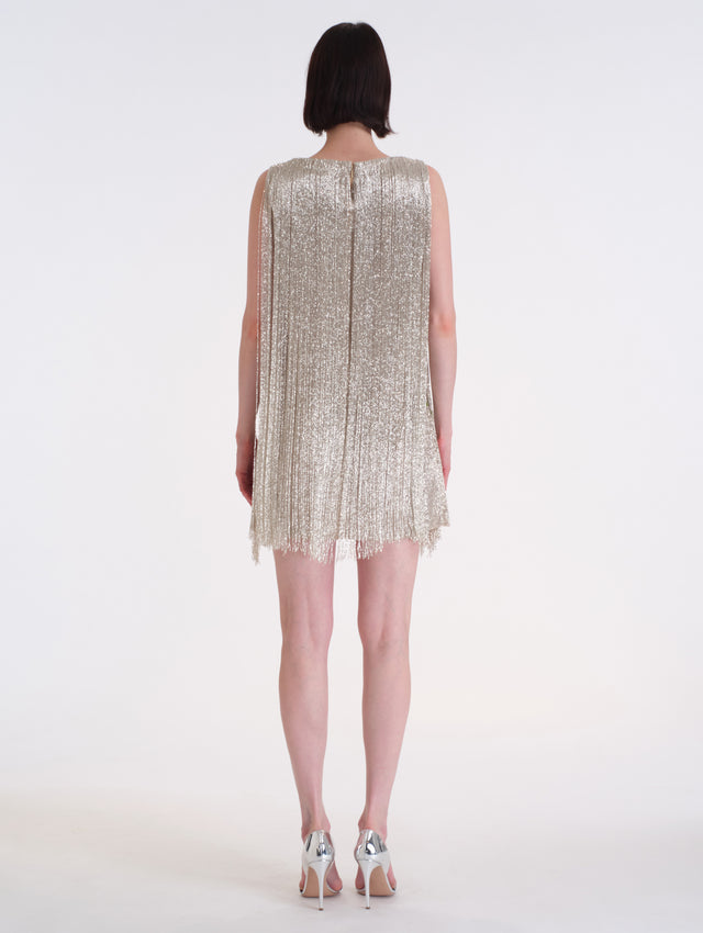 Chiné Hibiscus Fringe Shift Dress