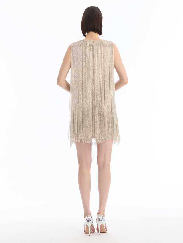 Chiné Hibiscus Fringe Shift Dress