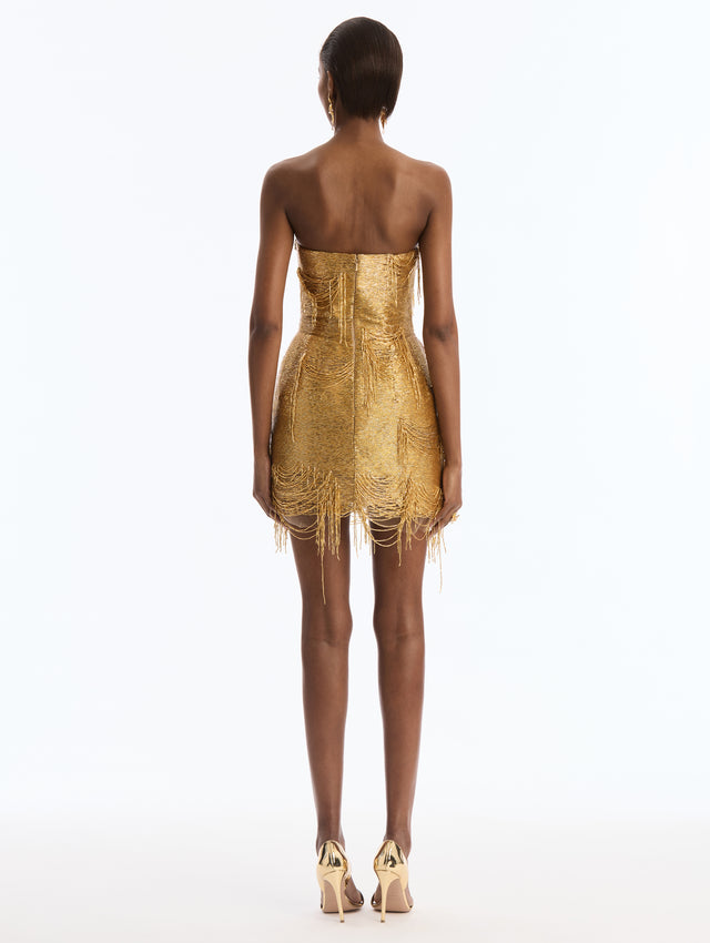 Dominican Mixed-Floral Bugle Bead Dress