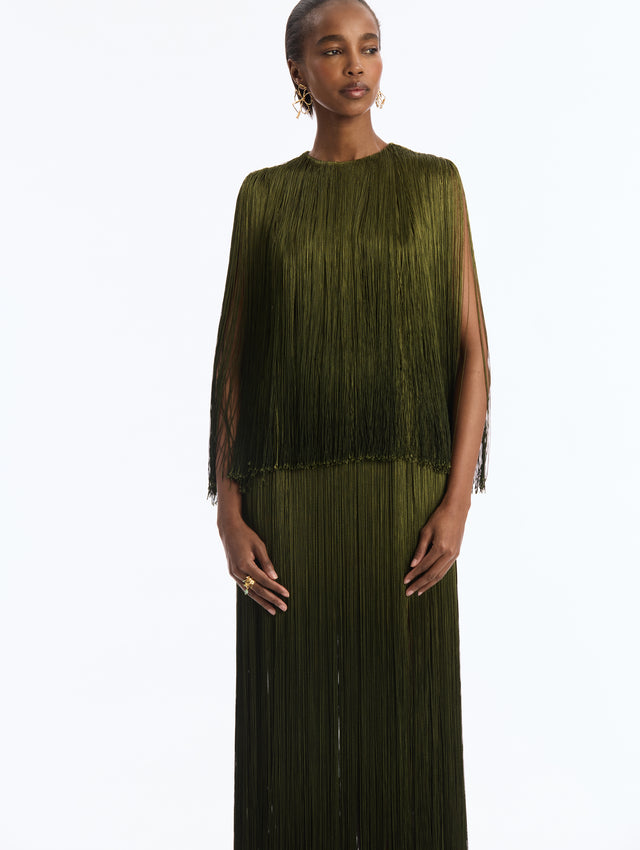 Ombré Silk Fringe Blouse