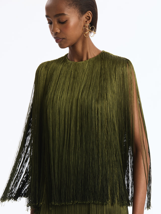 Ombré Silk Fringe Blouse