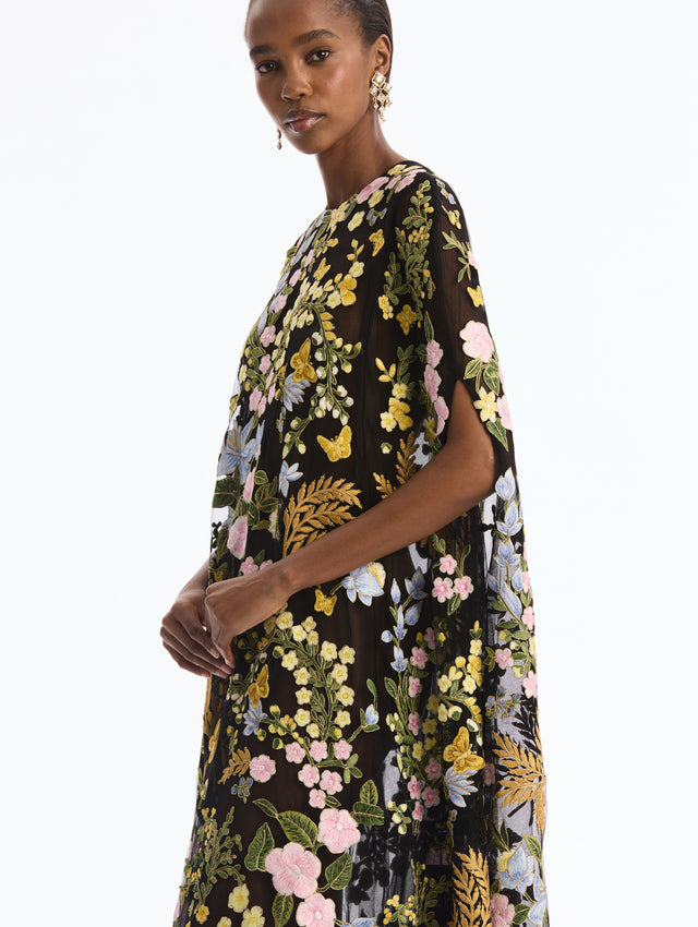 Dominican Mixed-Floral Guipure Caftan