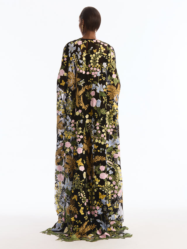 Dominican Mixed-Floral Guipure Caftan