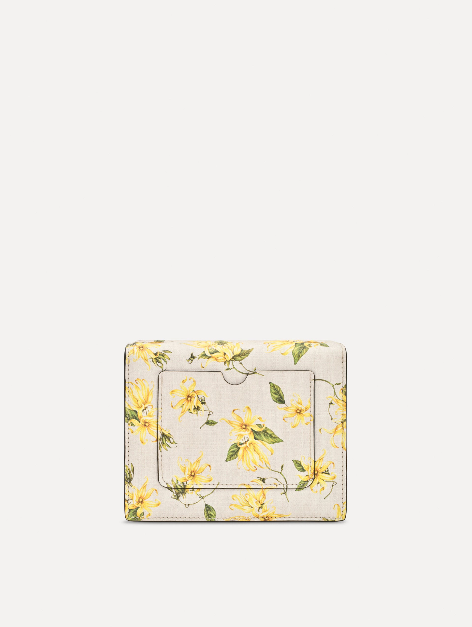The Ylang Ylang Printed Mini TRO Bag in Yellow. Back View.