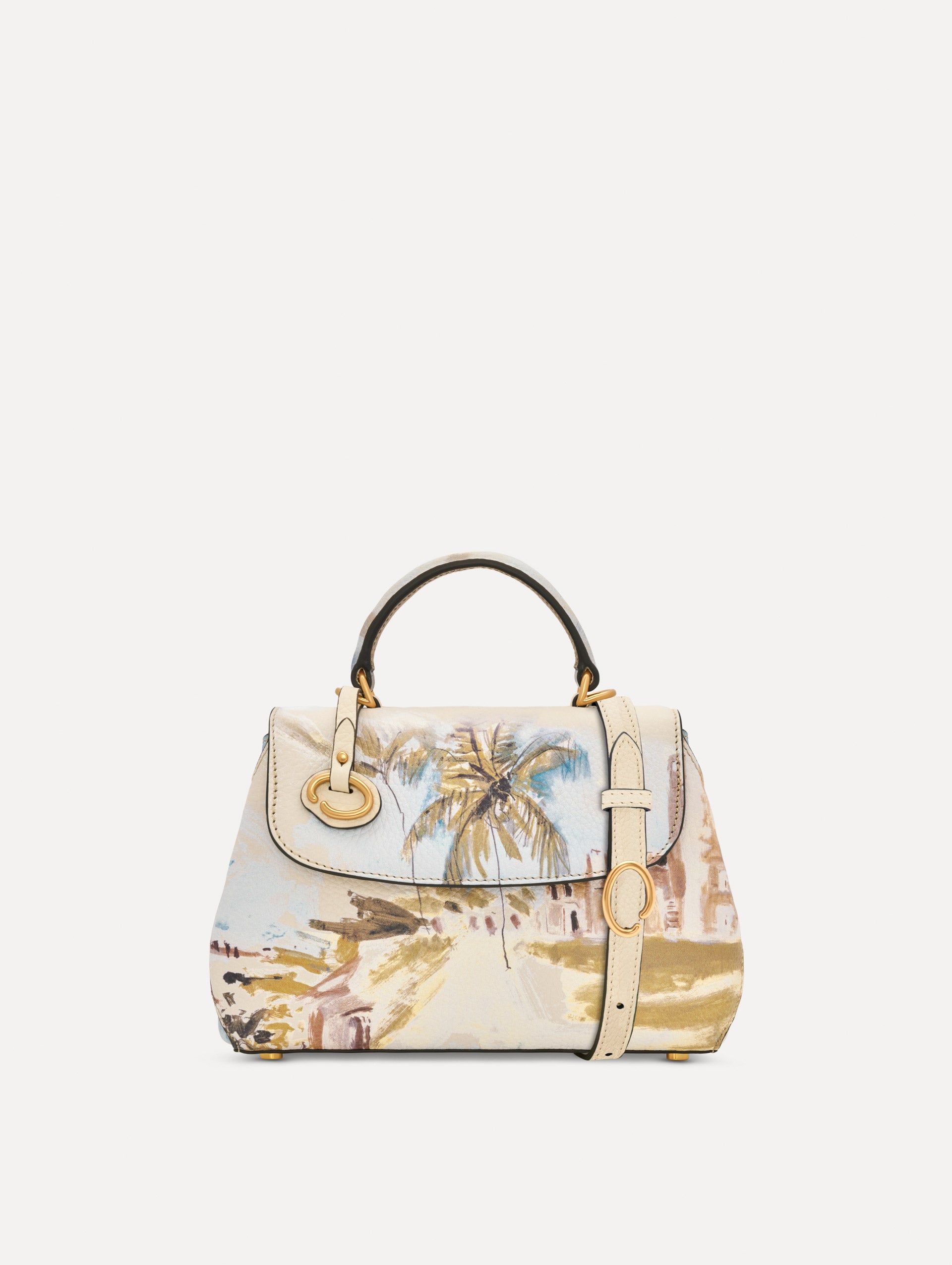 The Mini Poppy adorned with the Dominican Landscape print. Front View.