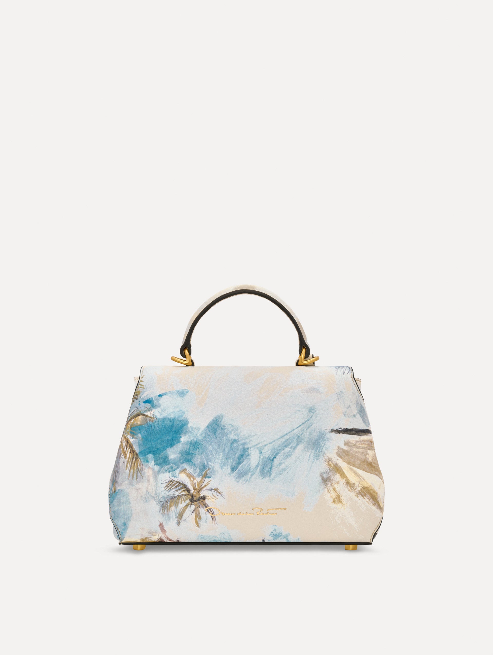 The Mini Poppy adorned with the Dominican Landscape print. Back View.