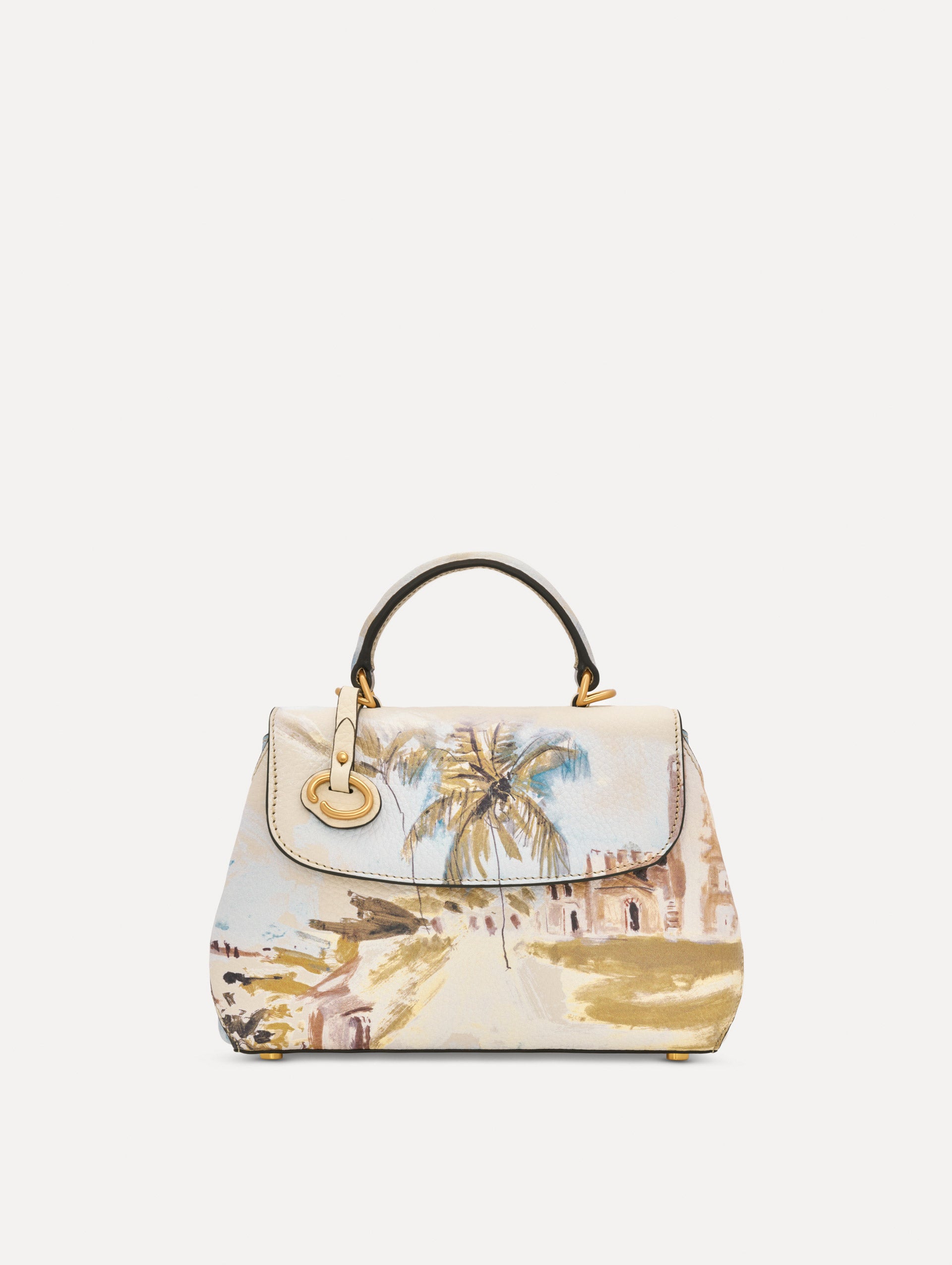 The Mini Poppy adorned with the Dominican Landscape print. Front View.