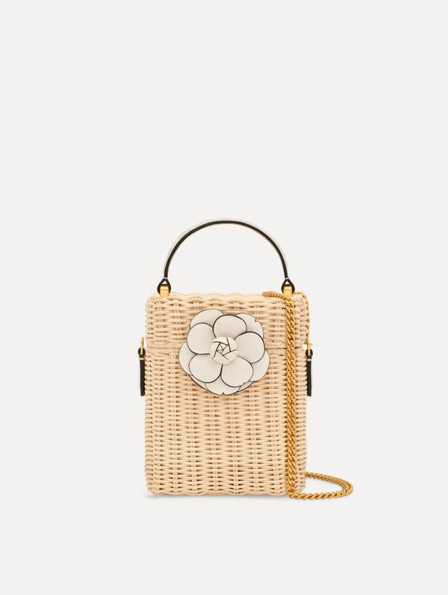 The Alibi in Wicker in White. Front View.