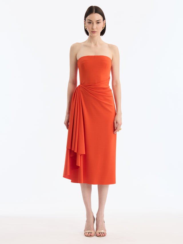Draped Jersey Cocktail Dress