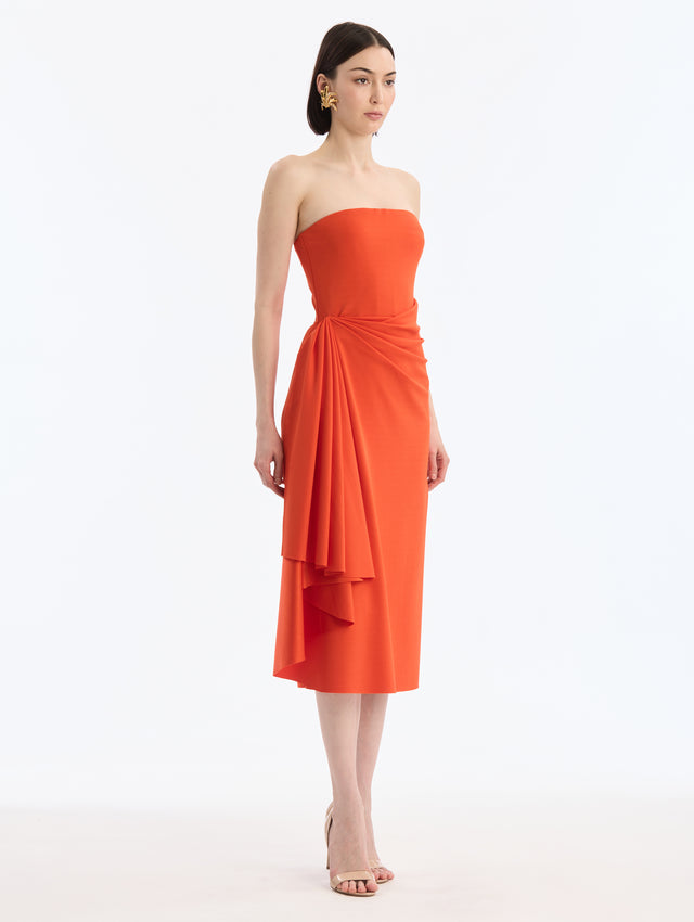 Draped Jersey Cocktail Dress