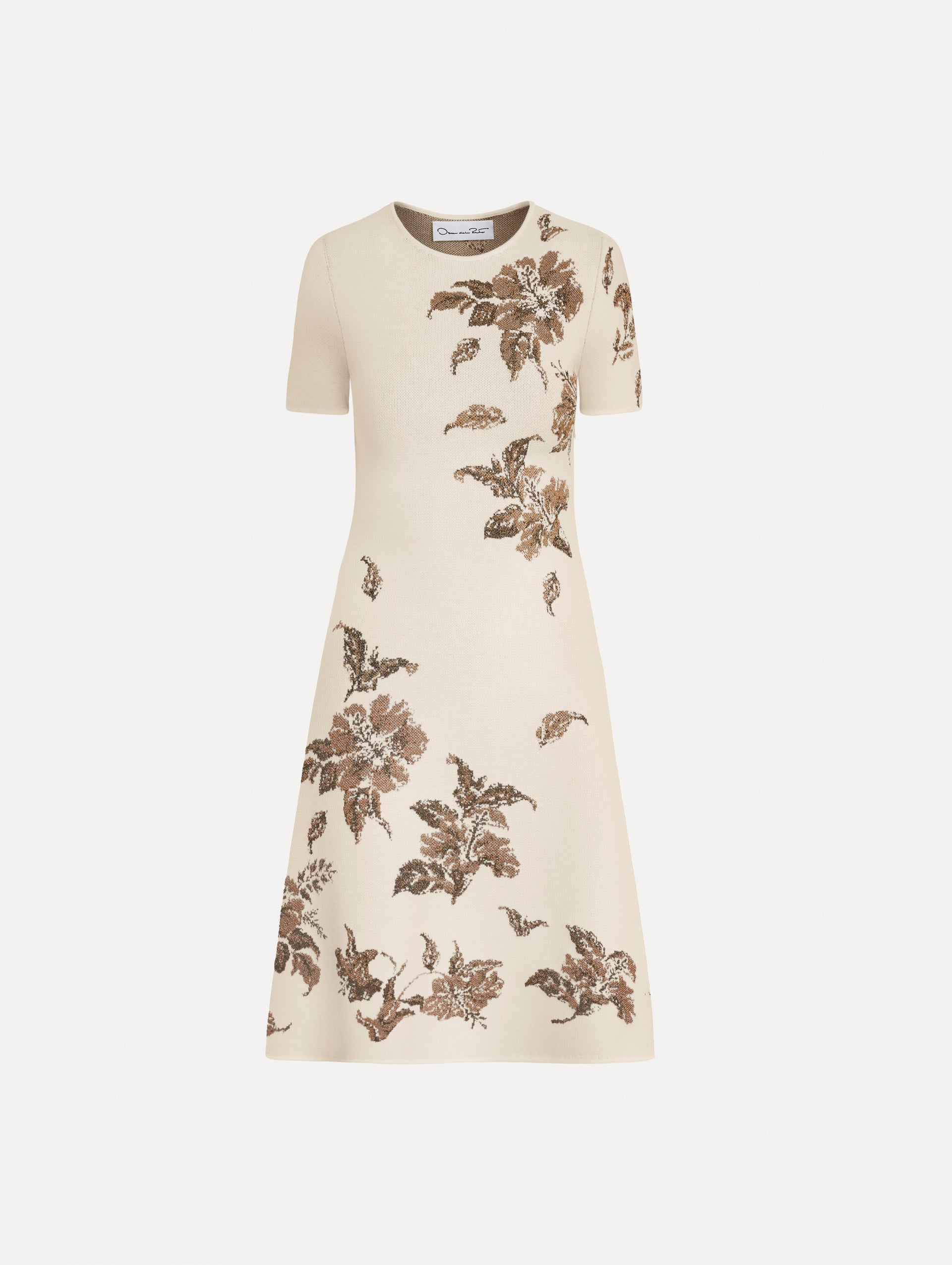 Hibiscus Metallic Jacquard Dress